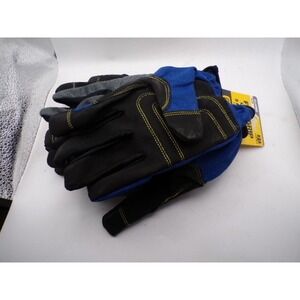 Firm Grip 3 Pair Utility Tough Working Gloves XL Black Blue Grey 39103 Crew Pack